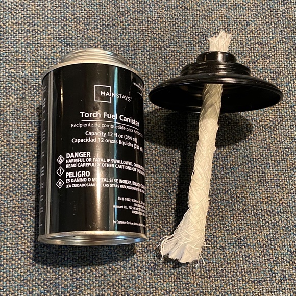 🔥5 Mainstays Tiki Torch Fuel Canister Replacement 12 fl oz, Metal Cans & wick🔥 - Picture 8 of 10